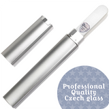 Glass Nail File In Case - Pearl Silver