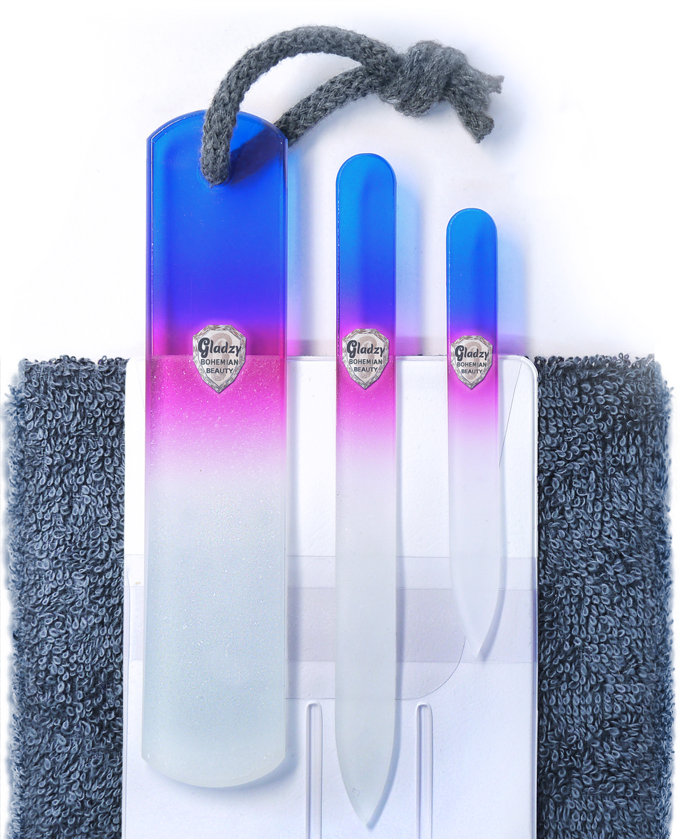 Genuine Czech Glass Manicure and Pedicure Travel Set - Aqua Genuine Czech Glass Manicure and Pedicure Travel Set - Aqua