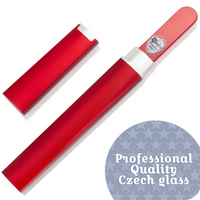 Glass Nail File In Case - Coral Red