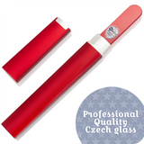 Glass Nail File In Case - Coral Red